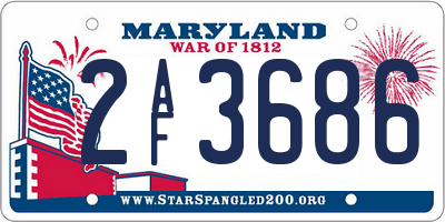 MD license plate 2AF3686