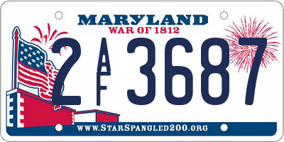 MD license plate 2AF3687