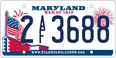 MD license plate 2AF3688