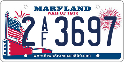 MD license plate 2AF3697