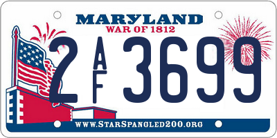 MD license plate 2AF3699