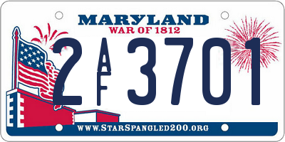 MD license plate 2AF3701
