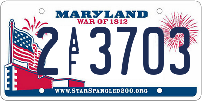 MD license plate 2AF3703
