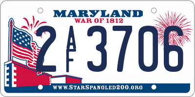 MD license plate 2AF3706