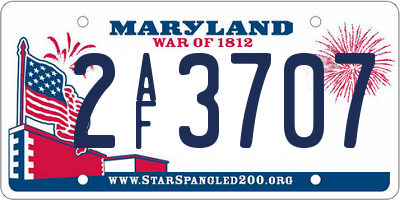 MD license plate 2AF3707