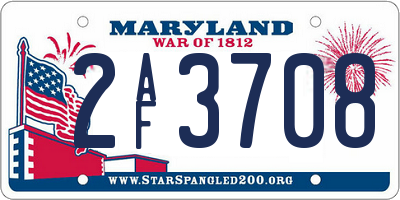 MD license plate 2AF3708