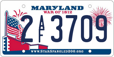 MD license plate 2AF3709