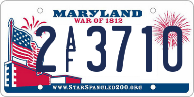 MD license plate 2AF3710