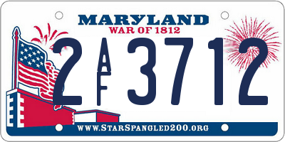 MD license plate 2AF3712