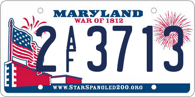 MD license plate 2AF3713