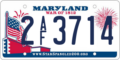 MD license plate 2AF3714