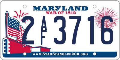 MD license plate 2AF3716
