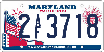 MD license plate 2AF3718