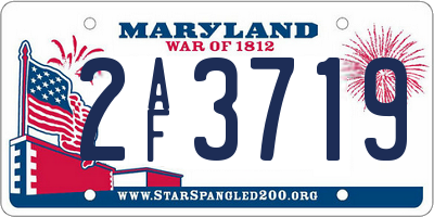 MD license plate 2AF3719