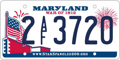 MD license plate 2AF3720