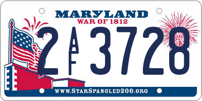 MD license plate 2AF3728