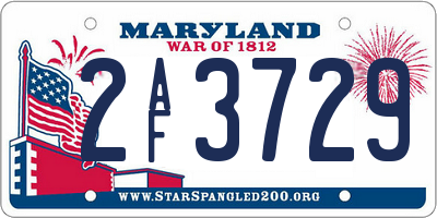 MD license plate 2AF3729