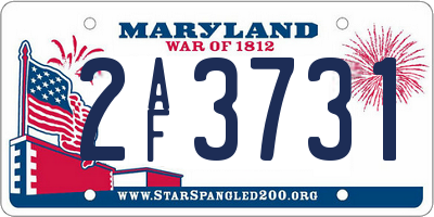 MD license plate 2AF3731