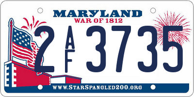 MD license plate 2AF3735