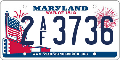 MD license plate 2AF3736