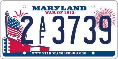 MD license plate 2AF3739