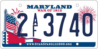 MD license plate 2AF3740