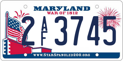 MD license plate 2AF3745