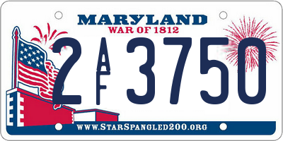MD license plate 2AF3750