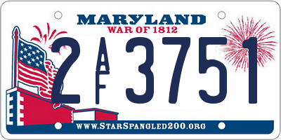 MD license plate 2AF3751