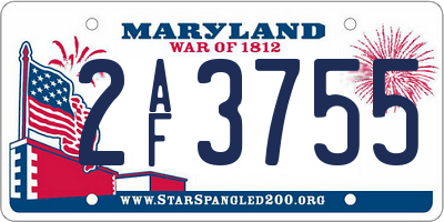 MD license plate 2AF3755