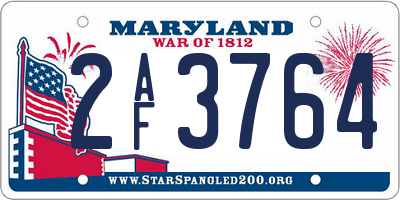 MD license plate 2AF3764