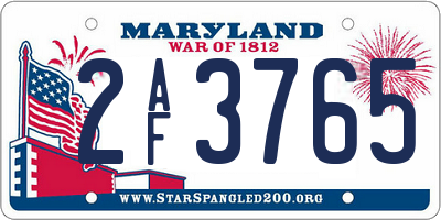 MD license plate 2AF3765