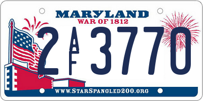MD license plate 2AF3770