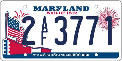 MD license plate 2AF3771