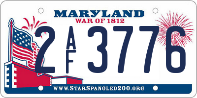 MD license plate 2AF3776