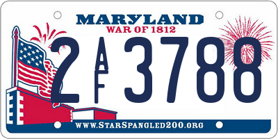 MD license plate 2AF3788