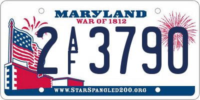 MD license plate 2AF3790
