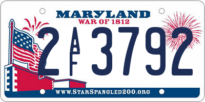 MD license plate 2AF3792
