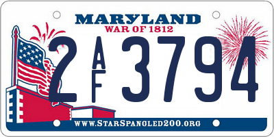 MD license plate 2AF3794
