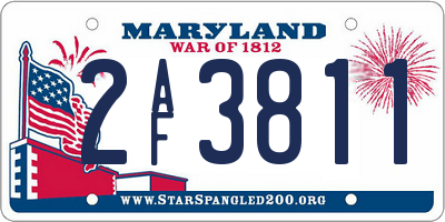 MD license plate 2AF3811