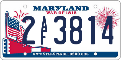MD license plate 2AF3814