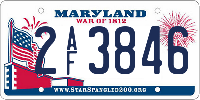 MD license plate 2AF3846
