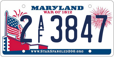 MD license plate 2AF3847
