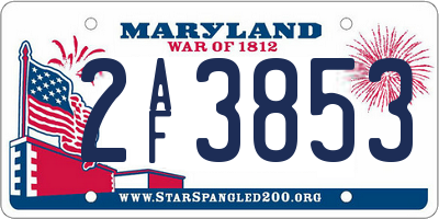 MD license plate 2AF3853