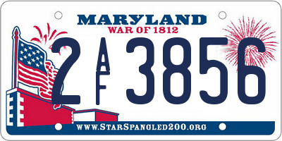 MD license plate 2AF3856
