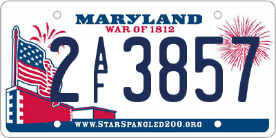 MD license plate 2AF3857