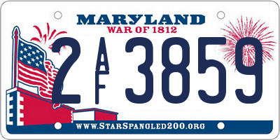 MD license plate 2AF3859