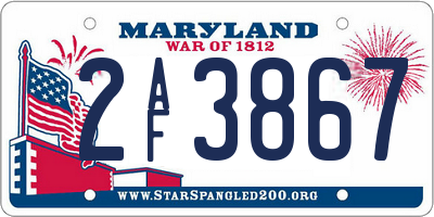 MD license plate 2AF3867