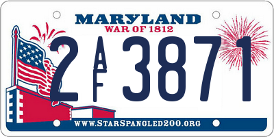 MD license plate 2AF3871