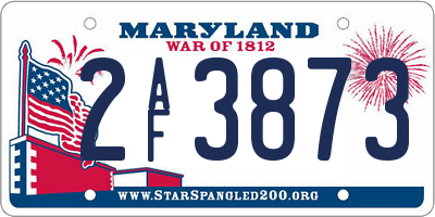 MD license plate 2AF3873